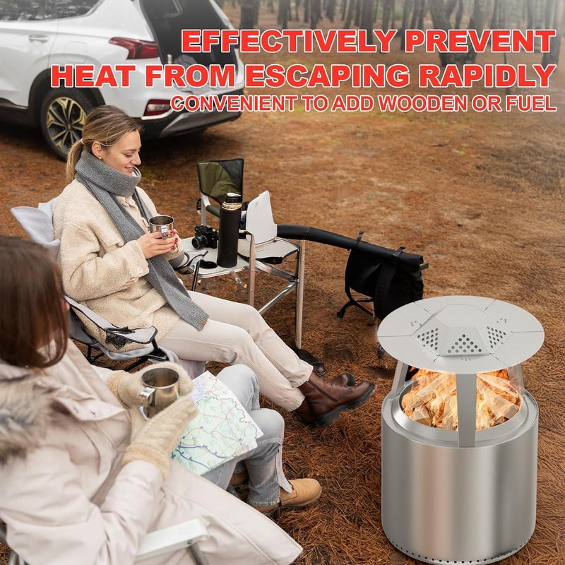 WEBROIL Heat Deflector for Solo Stove Ranger 15",Deflector with Carrying Handle & 3 Legs, Detachable Pellet Adapter Diffuser for Solo Stove Ranger 1.0 and 2.0 Series Accessories, 304 Stainless Steel - Image 4